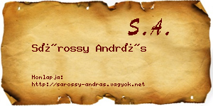 Sárossy András névjegykártya